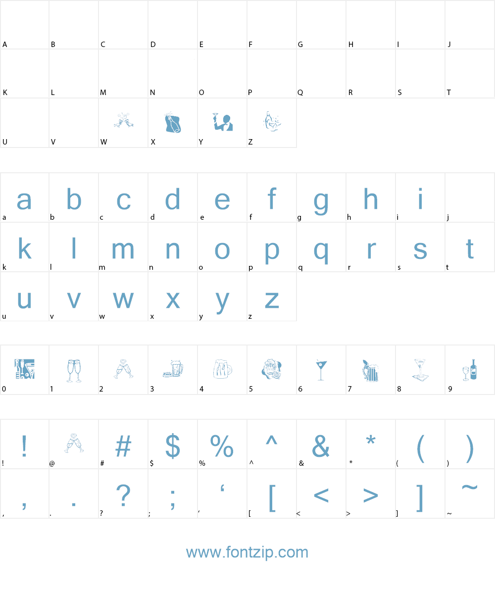 KR Drink Up! Font Character